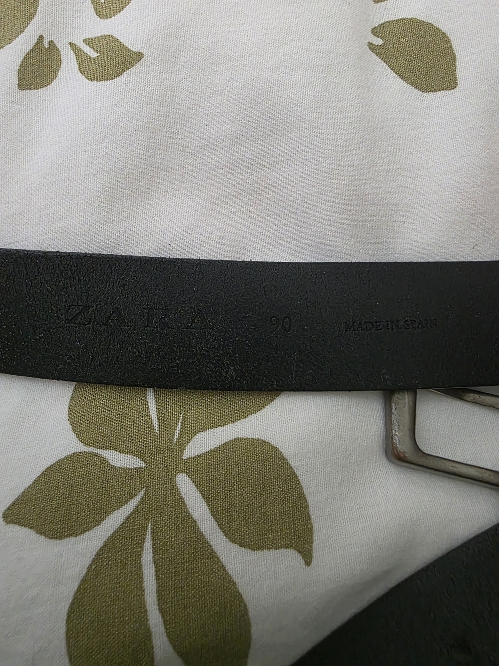 Zara Black Men's Leather Belt with Silver Buckle